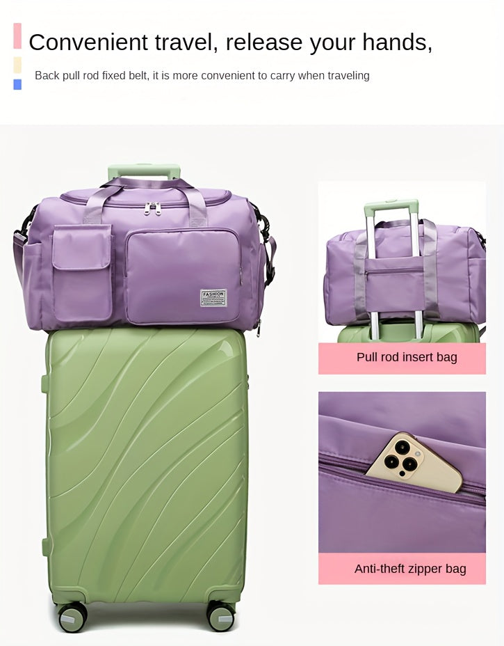 [Gran capacidad | Seco para ropa mojada] Bolsa gran capacidad con separación para ropa mojada mujer | Bolsa de viaje informal para estudiantes de corta distancia para hombres con compartimento para zapatos