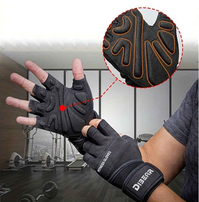 Guantes de entrenamiento Ender-Neutral de medio dedo con soporte para la muñeca,