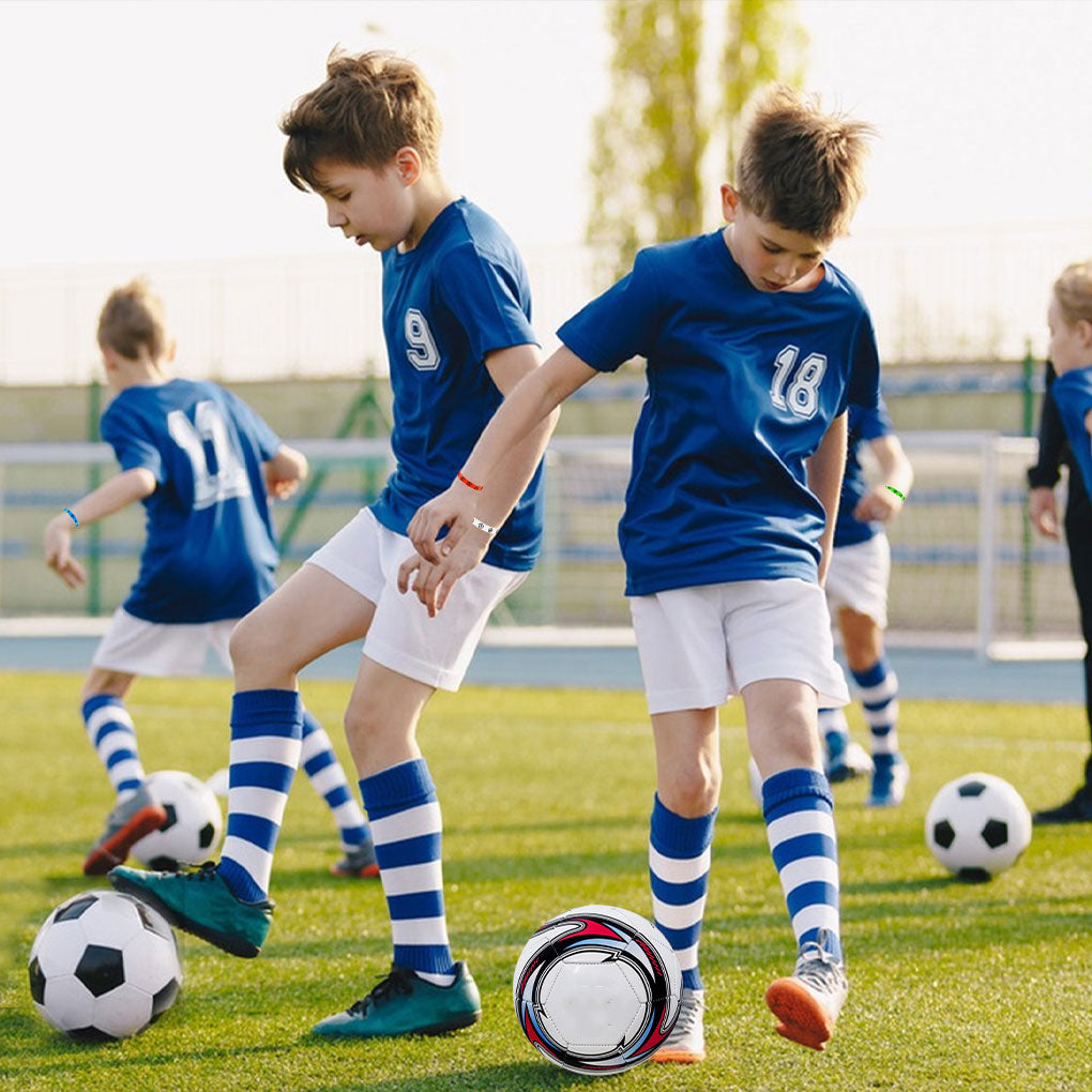 Pelotas de fútbol mundiales, talla oficial 5, costura a máquina, PVC, sin costuras, resistentes al desgaste, antideslizantes, juego de partido al aire libre, entrenamiento de fútbol