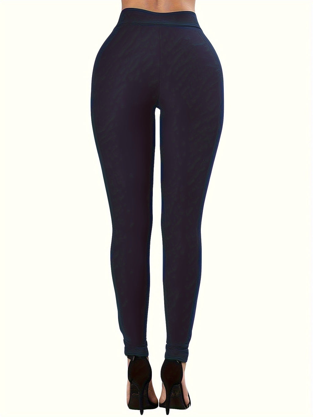 Leggings sexys de estilo europeo y americano para otoño/invierno con tirantes dobles de ojales, lazos cruzados y corte ajustado al tobillo en color liso.