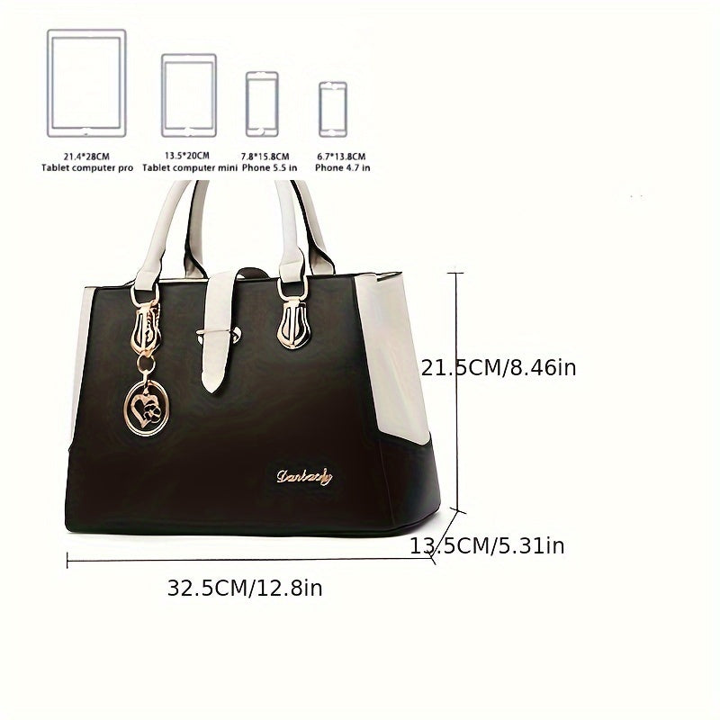 Bolso de hombro de moda mujer con detalle de letras - espacioso para el trabajo, uso diario - elegante y atemporal