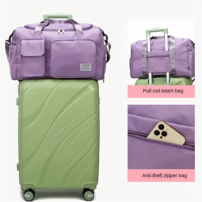 [Gran capacidad | Seco para ropa mojada] Bolsa gran capacidad con separación para ropa mojada mujer | Bolsa de viaje informal para estudiantes de corta distancia para hombres con compartimento para zapatos