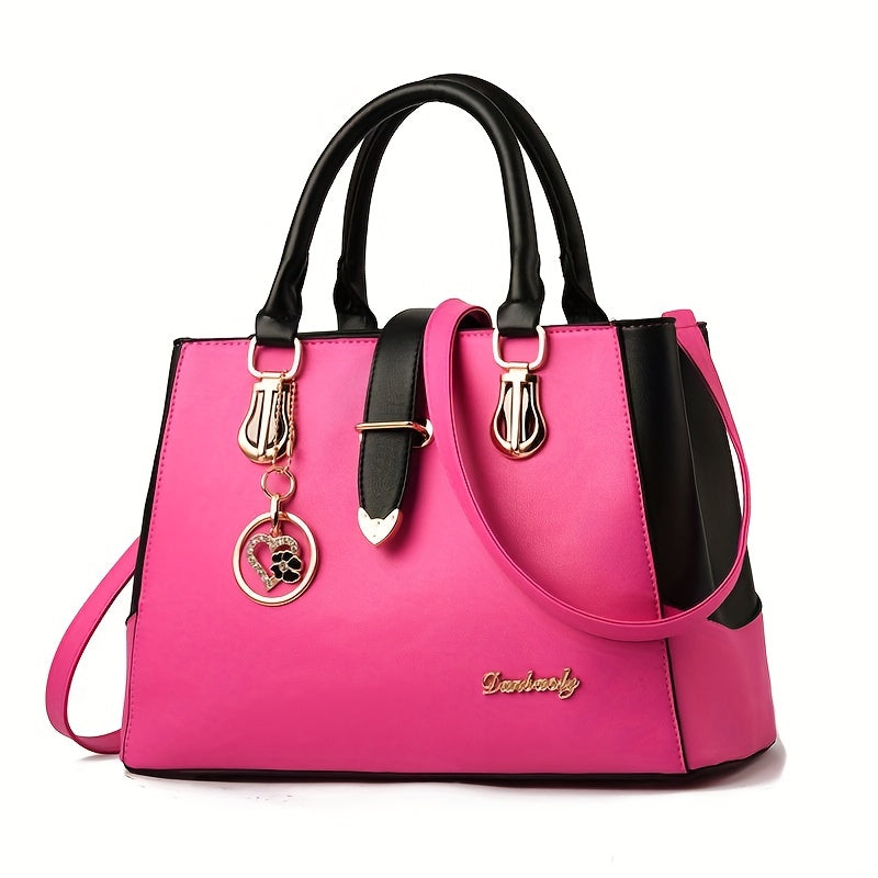 Bolso de hombro de moda mujer con detalle de letras - espacioso para el trabajo, uso diario - elegante y atemporal