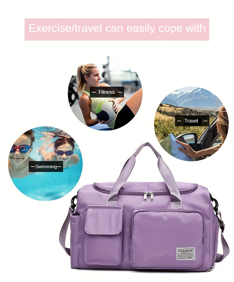 [Gran capacidad | Seco para ropa mojada] Bolsa gran capacidad con separación para ropa mojada mujer | Bolsa de viaje informal para estudiantes de corta distancia para hombres con compartimento para zapatos