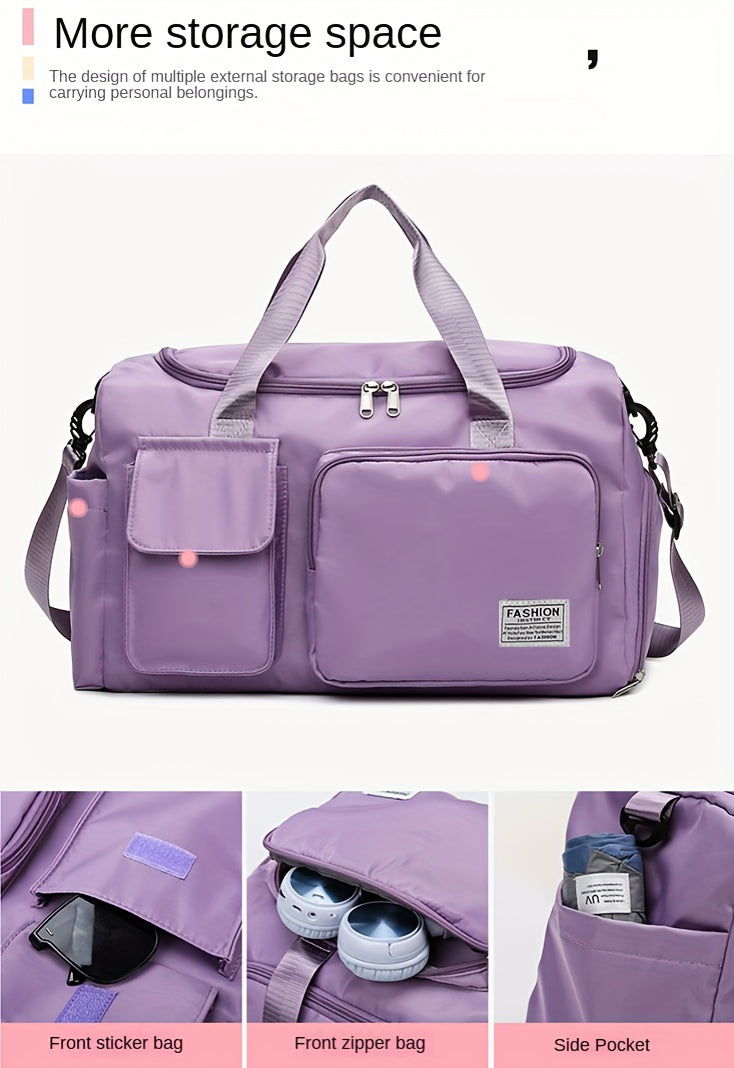 [Gran capacidad | Seco para ropa mojada] Bolsa gran capacidad con separación para ropa mojada mujer | Bolsa de viaje informal para estudiantes de corta distancia para hombres con compartimento para zapatos