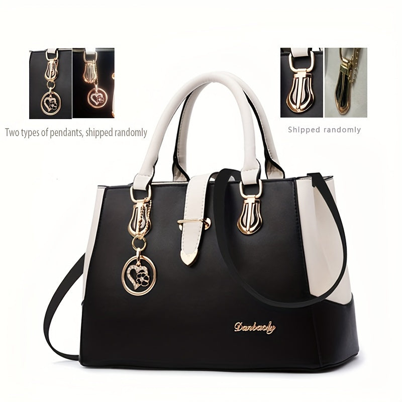 Bolso de hombro de moda mujer con detalle de letras - espacioso para el trabajo, uso diario - elegante y atemporal