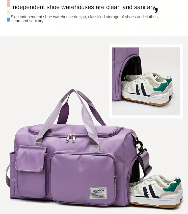 [Gran capacidad | Seco para ropa mojada] Bolsa gran capacidad con separación para ropa mojada mujer | Bolsa de viaje informal para estudiantes de corta distancia para hombres con compartimento para zapatos