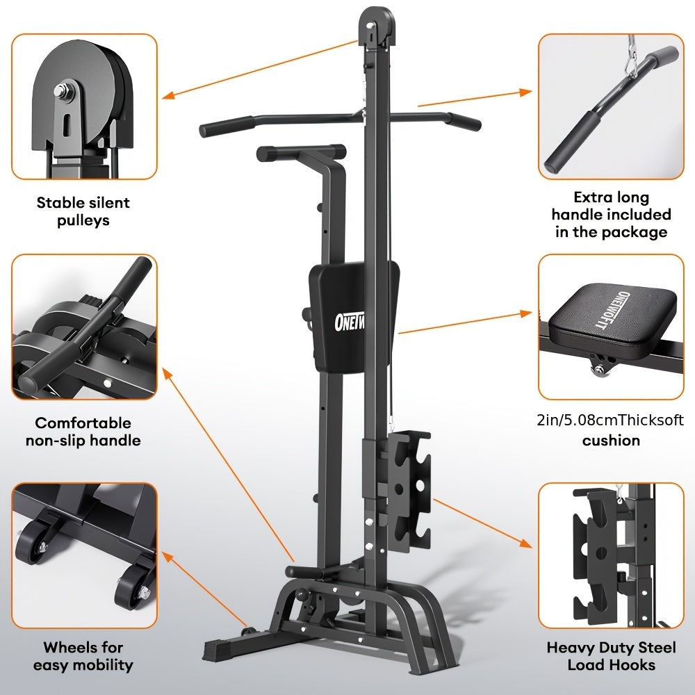 Máquina de remo plegable ONETWOFIT y máquina de dominadas para LAT, de remo compacta a