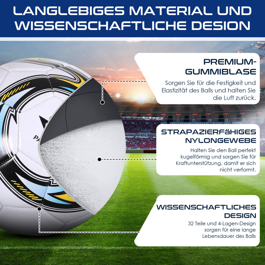 Pelotas de fútbol mundiales, talla oficial 5, costura a máquina, PVC, sin costuras, resistentes al desgaste, antideslizantes, juego de partido al aire libre, entrenamiento de fútbol