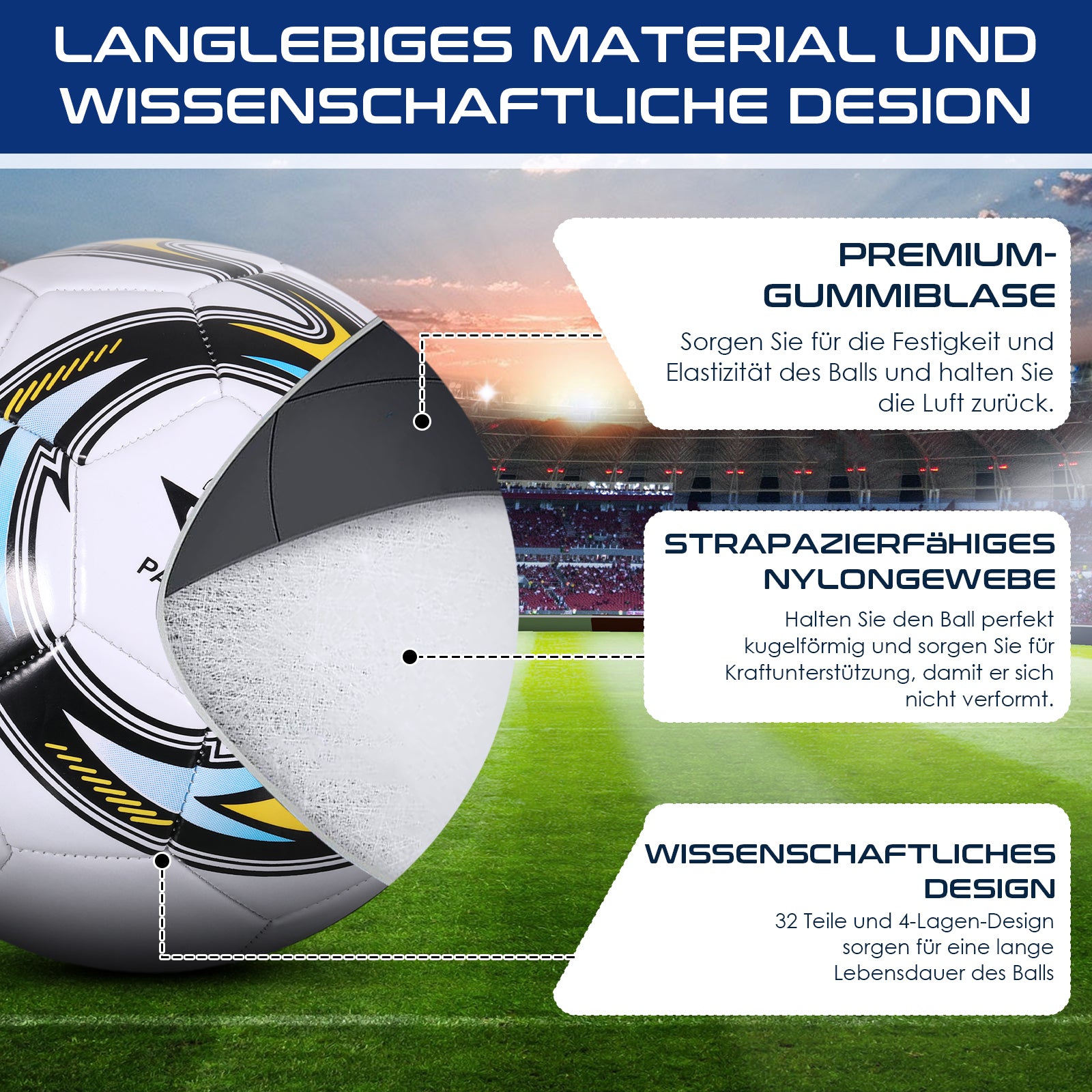 Pelotas de fútbol mundiales, talla oficial 5, costura a máquina, PVC, sin costuras, resistentes al desgaste, antideslizantes, juego de partido al aire libre, entrenamiento de fútbol
