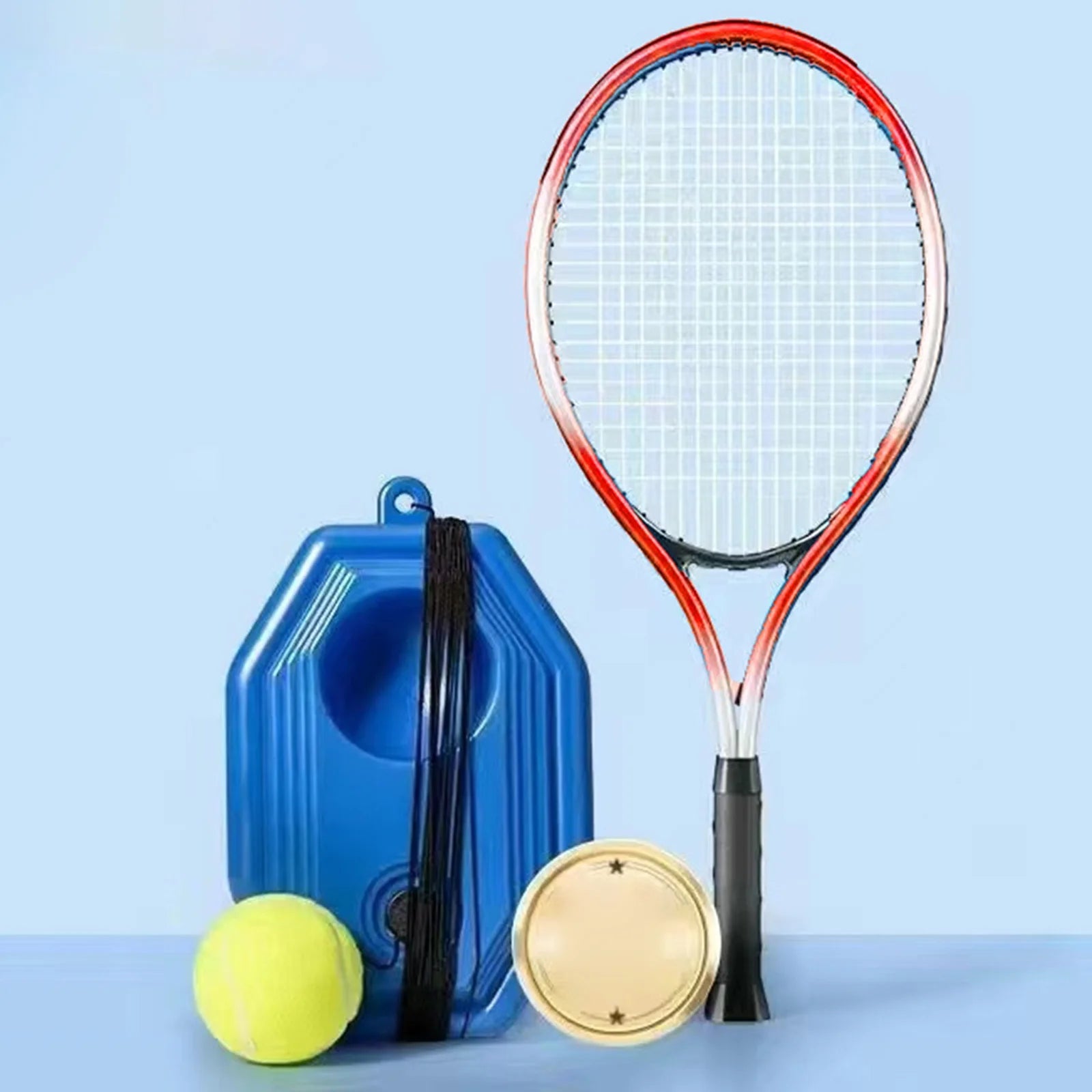 Entrenador de tenis, pelota de rebote, equipo de entrenamiento individual principiantes, ejercicio de un solo jugador, autopráctica para parque, jardín, patio trasero