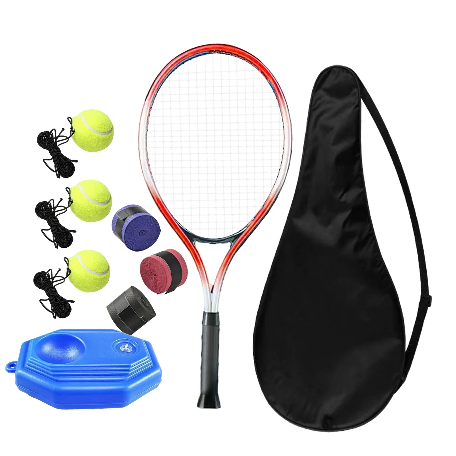 Entrenador de tenis, pelota de rebote, equipo de entrenamiento individual principiantes, ejercicio de un solo jugador, autopráctica para parque, jardín, patio trasero