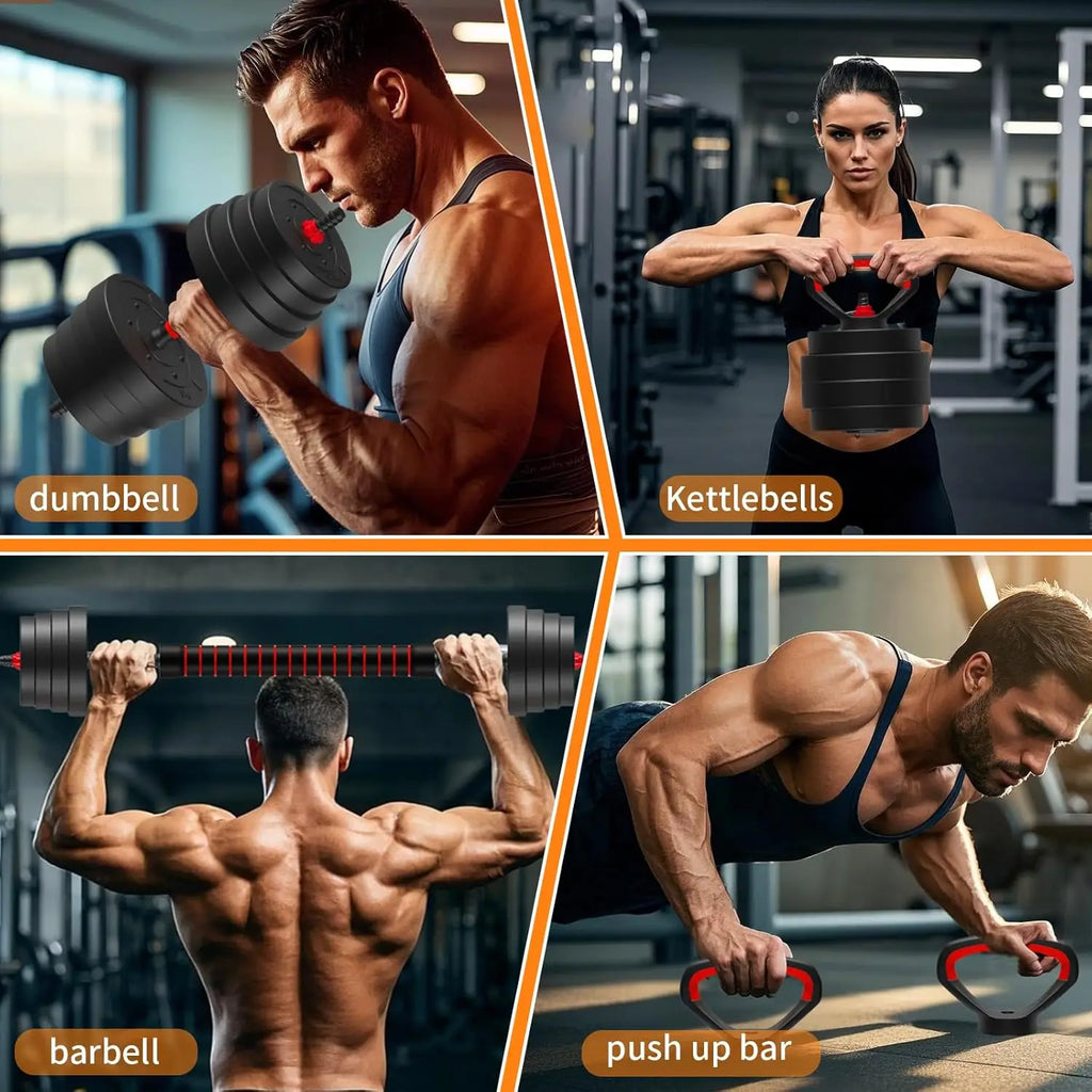Eco-Friendly Steel Adjustable Dumbbells Rubber-Covered Unisex Home Exercise Arms Fitness 90lb Weight System