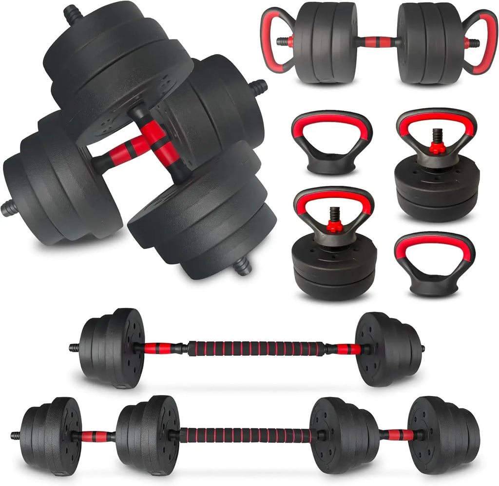 Eco-Friendly Steel Adjustable Dumbbells Rubber-Covered Unisex Home Exercise Arms Fitness 90lb Weight System
