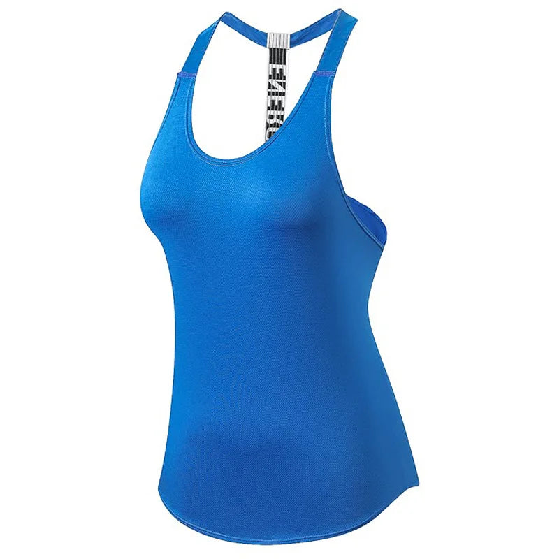 Top deportivo letras y espalda descubierta, sin mangas Yoga, Fitness,