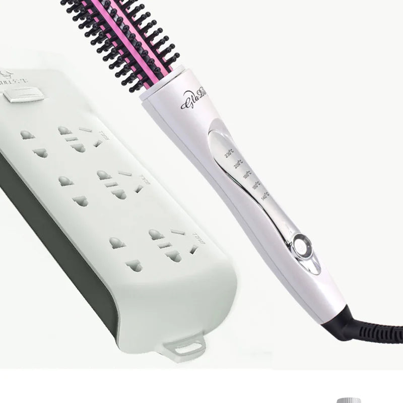Rizador de pelo, cepillo alisador de pelo, peine calefactor caliente, estilizador de pelo liso, rizador de pelo ondulado, peine rizador de pelo