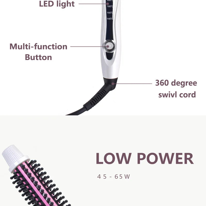 Rizador de pelo, cepillo alisador de pelo, peine calefactor caliente, estilizador de pelo liso, rizador de pelo ondulado, peine rizador de pelo