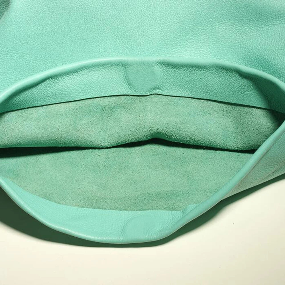 Bolso de mano de piel de vaca 100% auténtica para mujer, bolso de diseñador plegable, bolso con asa magnética Simple
