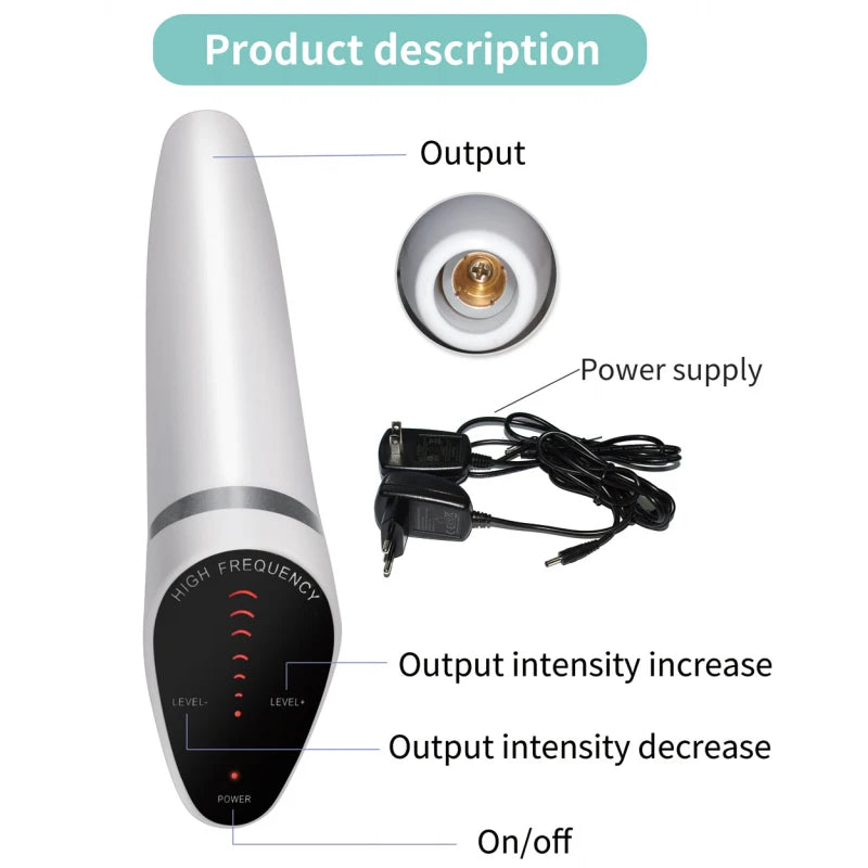 Máquina Facial de alta frecuencia con Panel táctil 6 en 1, varita de electroterapia para el cabello, tratamiento de argón, cuidado de la piel del acné