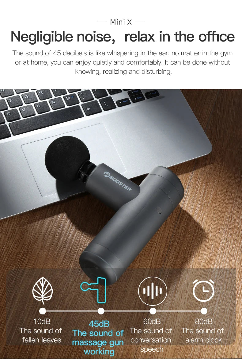 Booster Mini X pistola de masaje percusión masajeador de espalda y cuello vibradores eléctricos portátil Fitness Mini máquina de masaje corporal