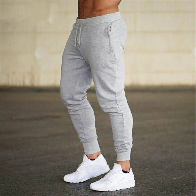 Pans para correr grises musculosos para Fitness, gym