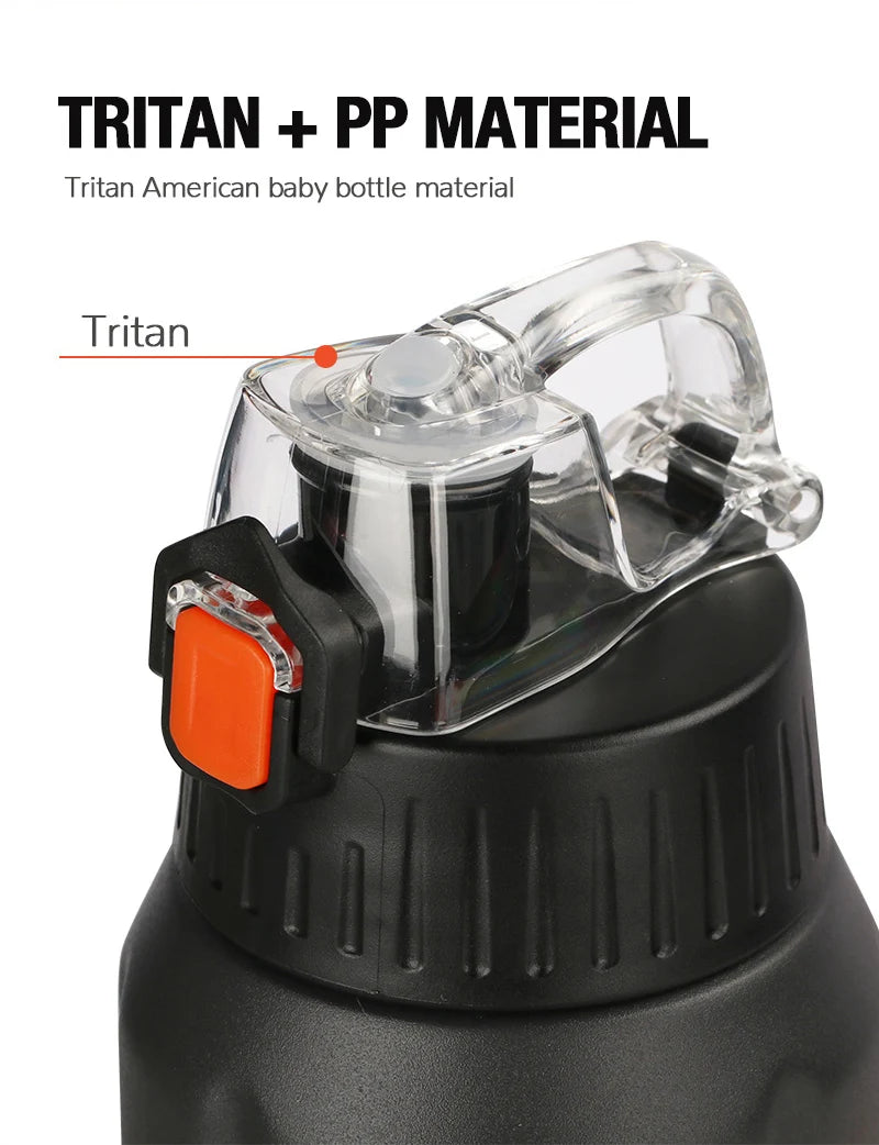 FEIJIAN Termo de doble pared, botella deportiva, 600 ml, acero inoxidable 18/10, termo, vaso aislado, a prueba de fugas, personalizado