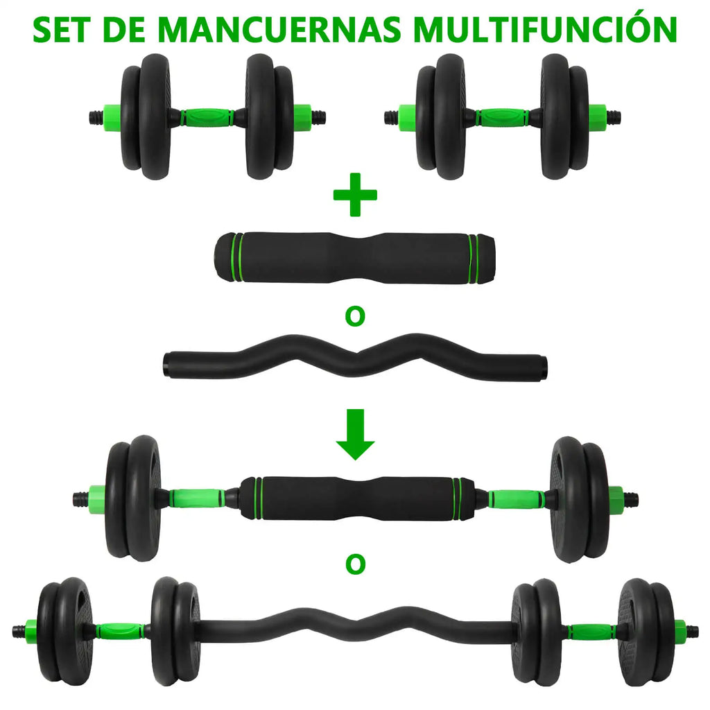 Juego de mancuernas ajustables de 10-40 kg para fitness con barras suaves gruesas antideslizantes multifunción para uso doméstico