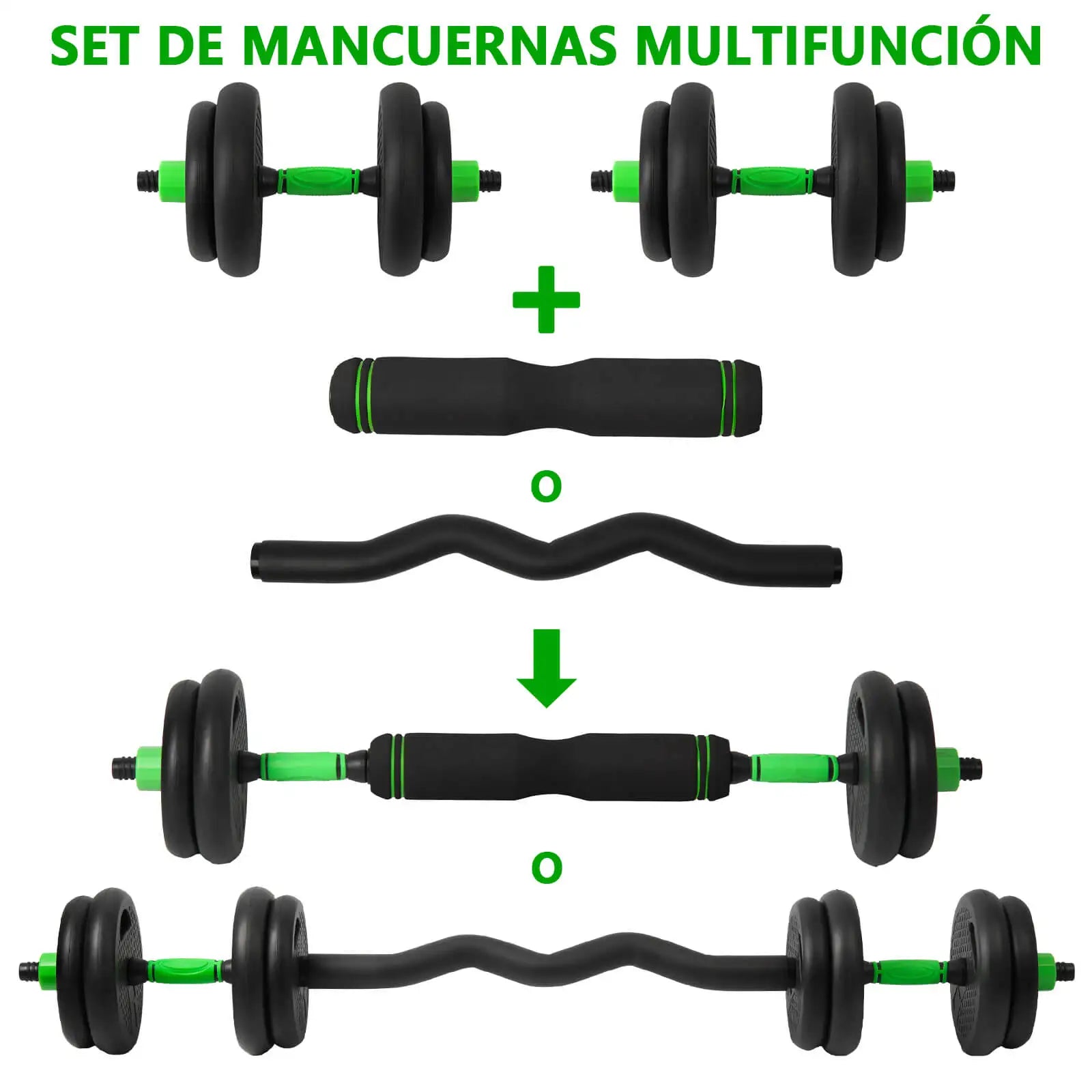 Juego de mancuernas ajustables de 10-40 kg para fitness con barras suaves gruesas antideslizantes multifunción para uso doméstico