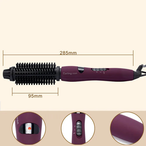 Ambos de rizador eléctrico de engranajes altos y bajos no daña el cabello permanente peine para el cabello flor de pera forma de cepillo redondo eléctrico