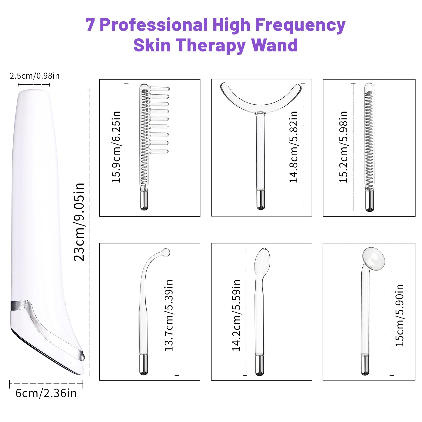Máquina Facial de alta frecuencia con Panel táctil 6 en 1, varita de electroterapia para el cabello, tratamiento de argón, cuidado de la piel del acné