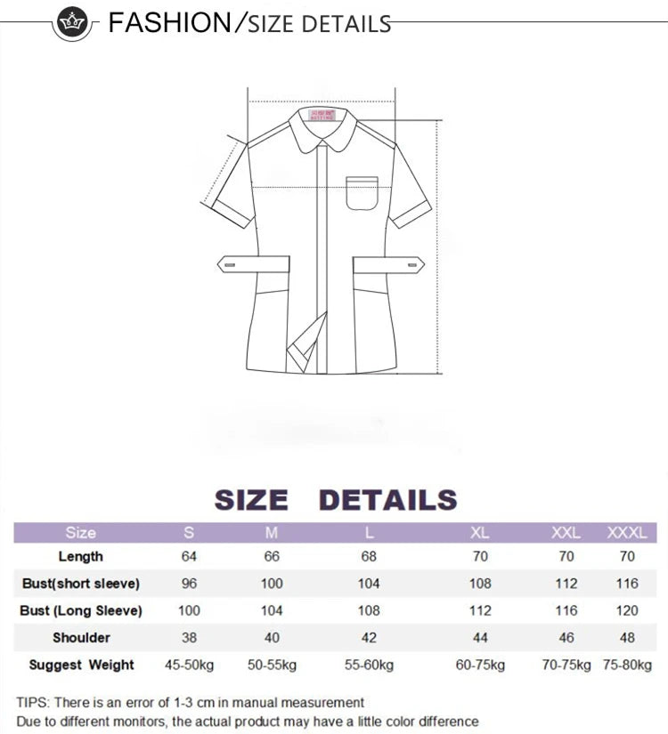 Uniformes de enfermera de manga larga azul, bata de laboratorio, uniforme de médico para mujer, prendas de vestir, ropa médica, ropa de trabajo de salón de belleza