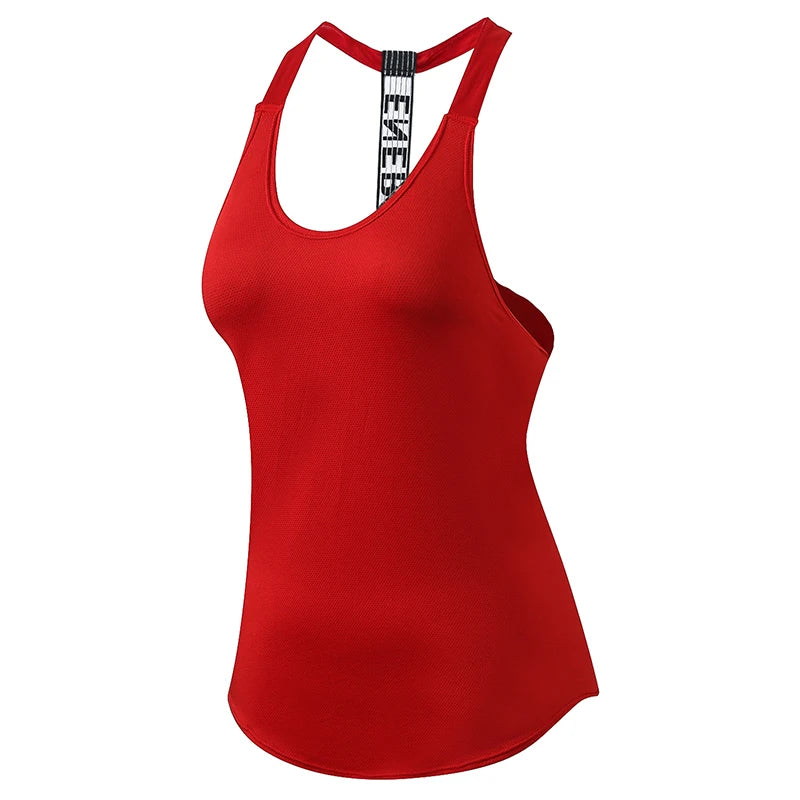 Top deportivo letras y espalda descubierta, sin mangas Yoga, Fitness,