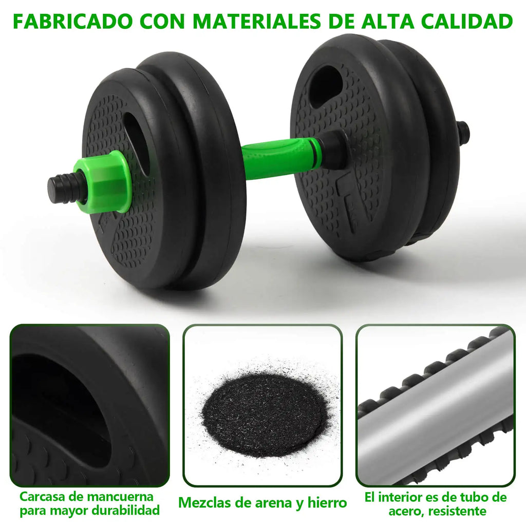 Juego de mancuernas ajustables de 10-40 kg para fitness con barras suaves gruesas antideslizantes multifunción para uso doméstico