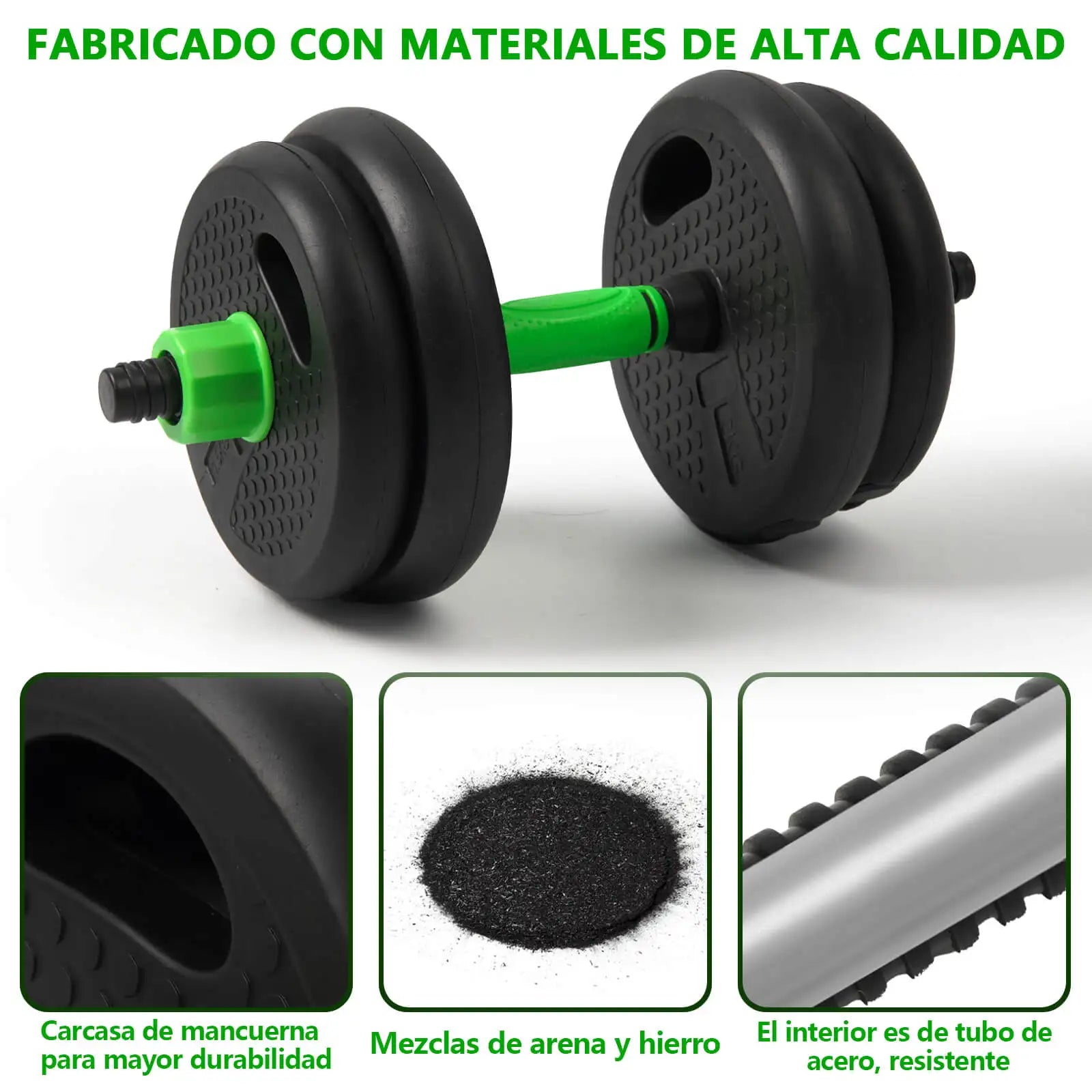 Juego de mancuernas ajustables de 10-40 kg para fitness con barras suaves gruesas antideslizantes multifunción para uso doméstico