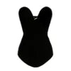 Body sexy de terciopelo sin tirantes mujer, escote en forma de corazón, espalda descubierta, con cordones, escote en V, para fiesta