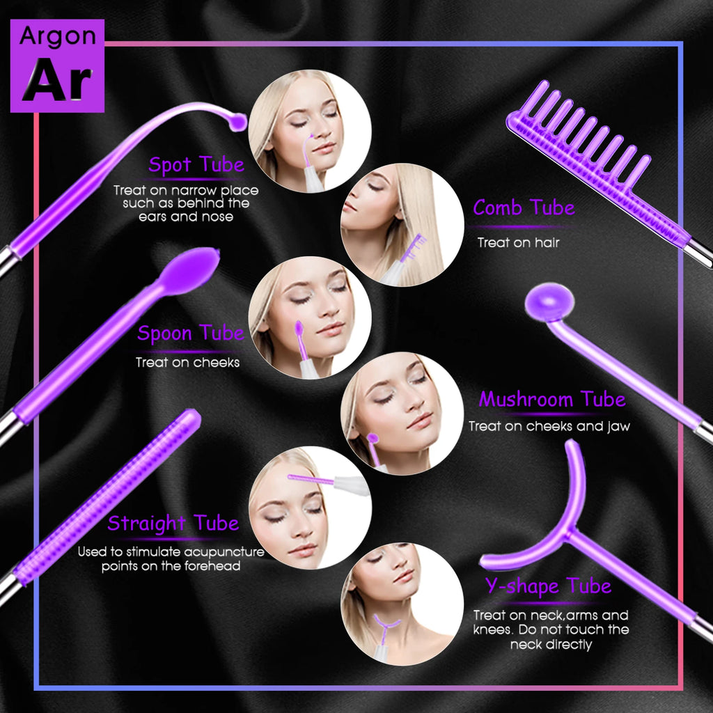 Máquina Facial de alta frecuencia con Panel táctil 6 en 1, varita de electroterapia para el cabello, tratamiento de argón, cuidado de la piel del acné