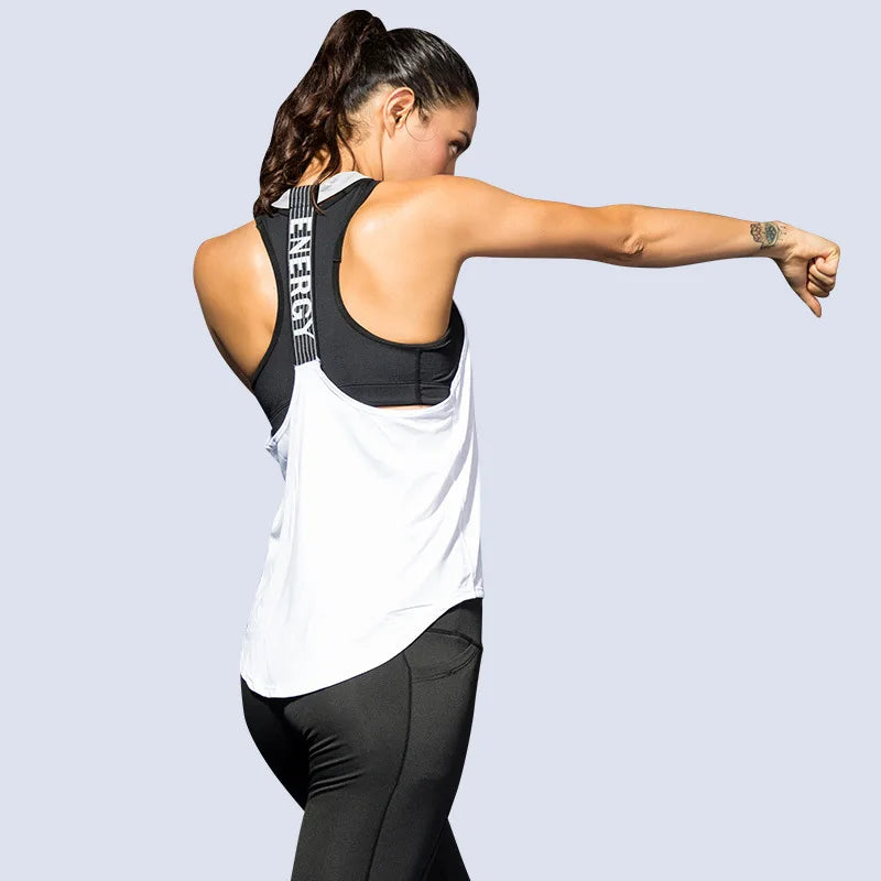 Top deportivo letras y espalda descubierta, sin mangas Yoga, Fitness,
