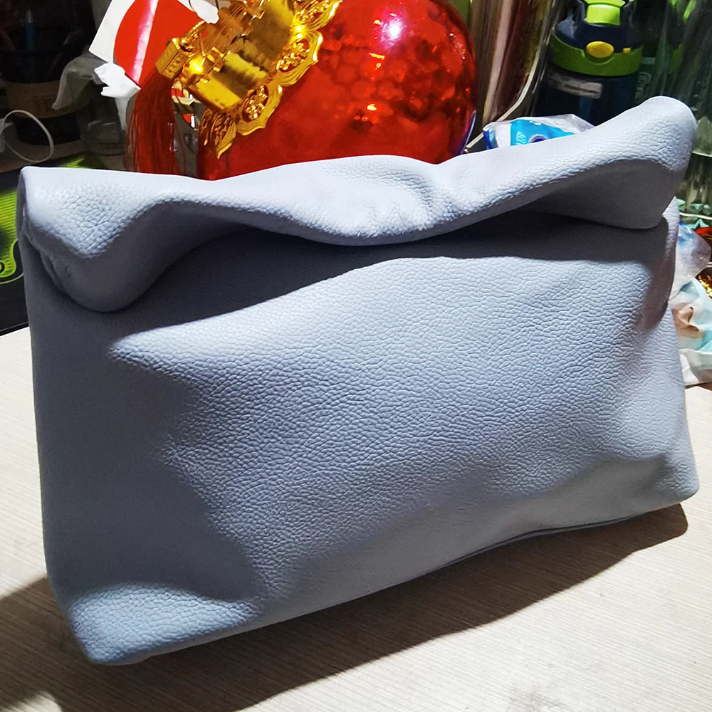 Bolso de mano de piel de vaca 100% auténtica para mujer, bolso de diseñador plegable, bolso con asa magnética Simple