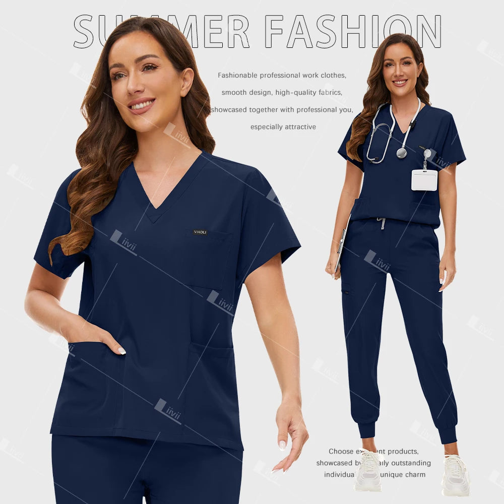 Uniformes quirúrgicos de moda, conjunto de ropa de trabajo médica, médico, enfermera, traje de enfermería, ropa de trabajo de Spa de belleza, pantalones superiores