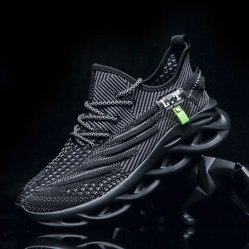 YRZL hombres deportes correr negro zapatos para correr zapatillas