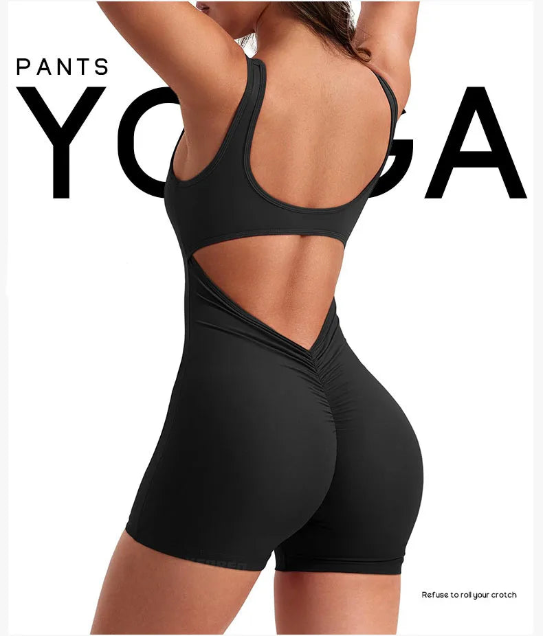 Ropa de gimnasio para Mujer, peleles sexys ajustados con cuello cuadrado y espalda descubierta