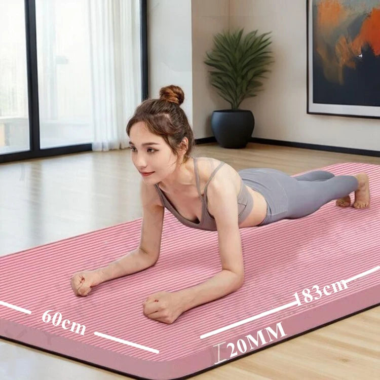 Estera de Yoga de 183 × 60cm de espesor, estera deportiva antideslizante para Fitness