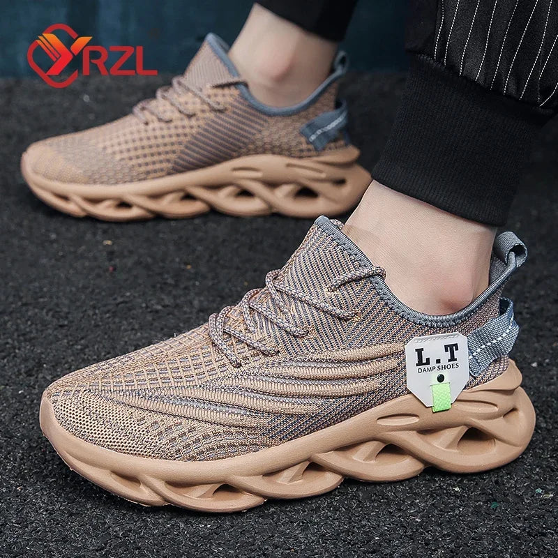 YRZL hombres deportes correr negro zapatos para correr zapatillas