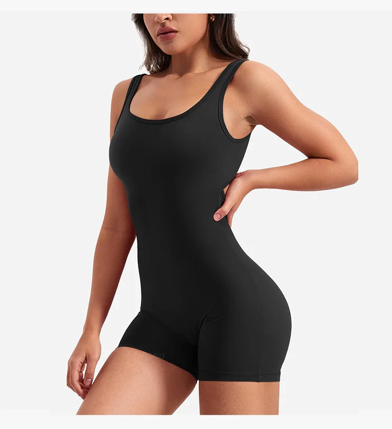 Ropa de gimnasio para Mujer, peleles sexys ajustados con cuello cuadrado y espalda descubierta