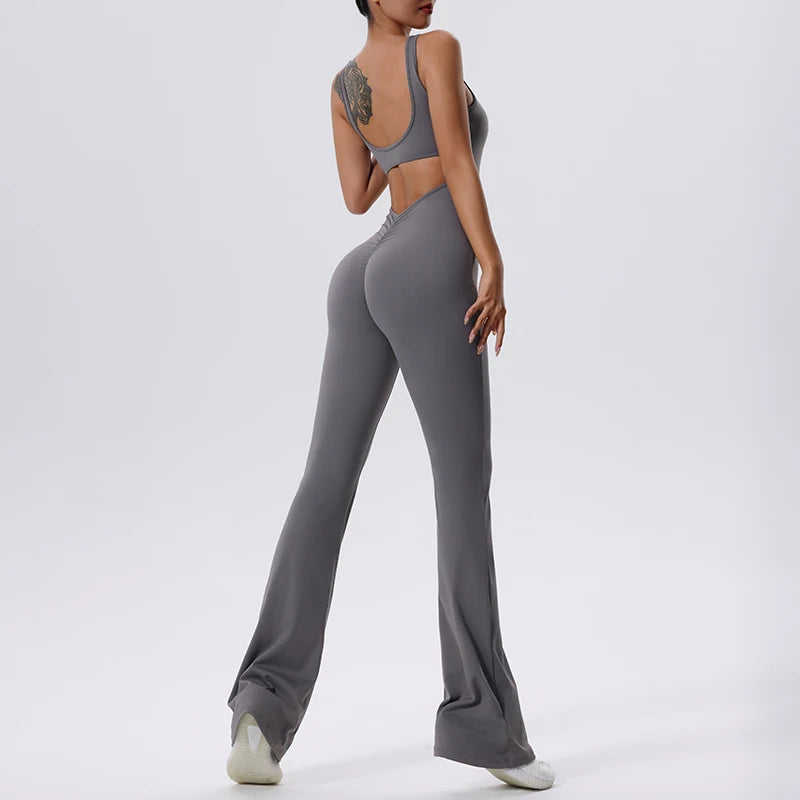 Conjunto de gimnasio Sexy para mujer, traje deportivo de una pieza,