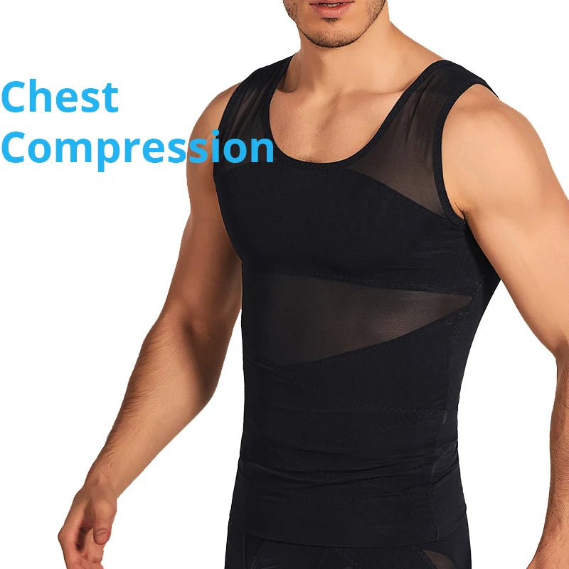 Entrenador de cintura moldeador de cuerpo para hombre, chaleco adelgazante, camisetas sin mangas con corsé, camiseta interior, ropa moldeadora adelgazante para Abdomen, trajes de Fitness para quemar grasa