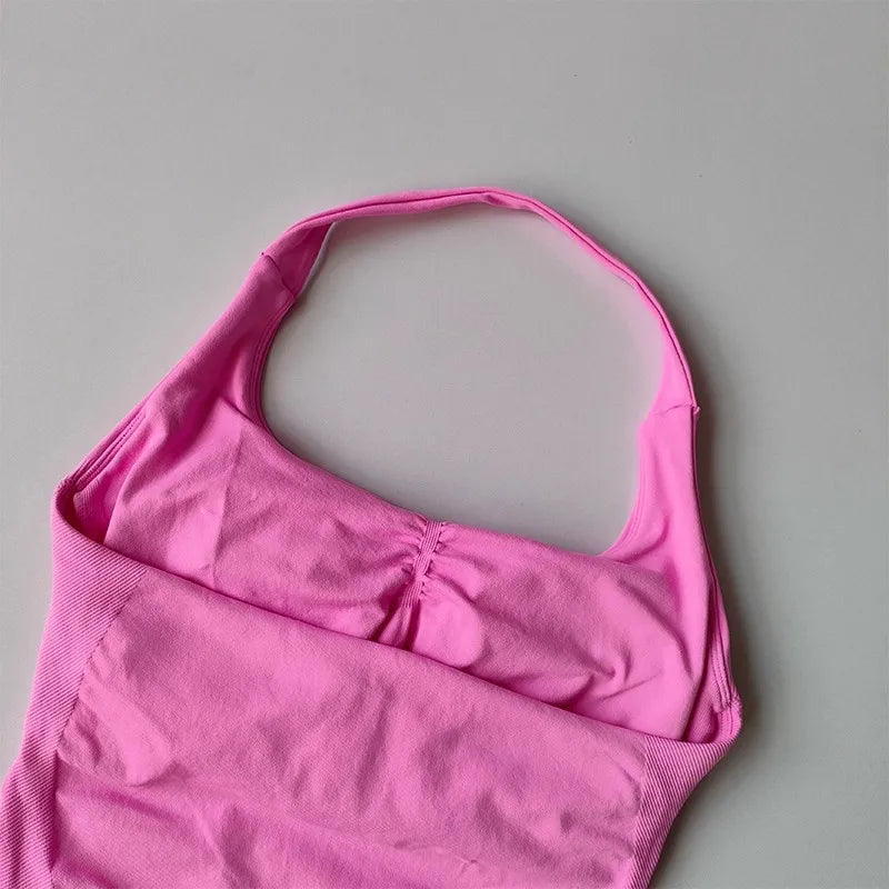 Chaleco de Yoga Halter, deportes para correr a prueba de golpes, ropa interior deportiva de alta resistencia, Fitness, tirantes de Pilates, espalda bonita, otoño
