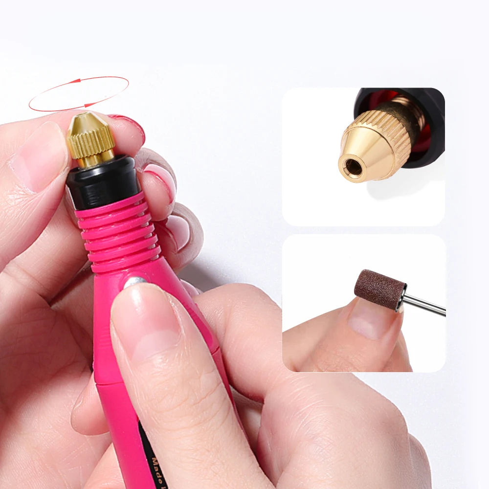 LULAA-taladro eléctrico para uñas, equipo de pulido de pedicura, molino para manicura, herramienta profesional de pulido de uñas fuerte