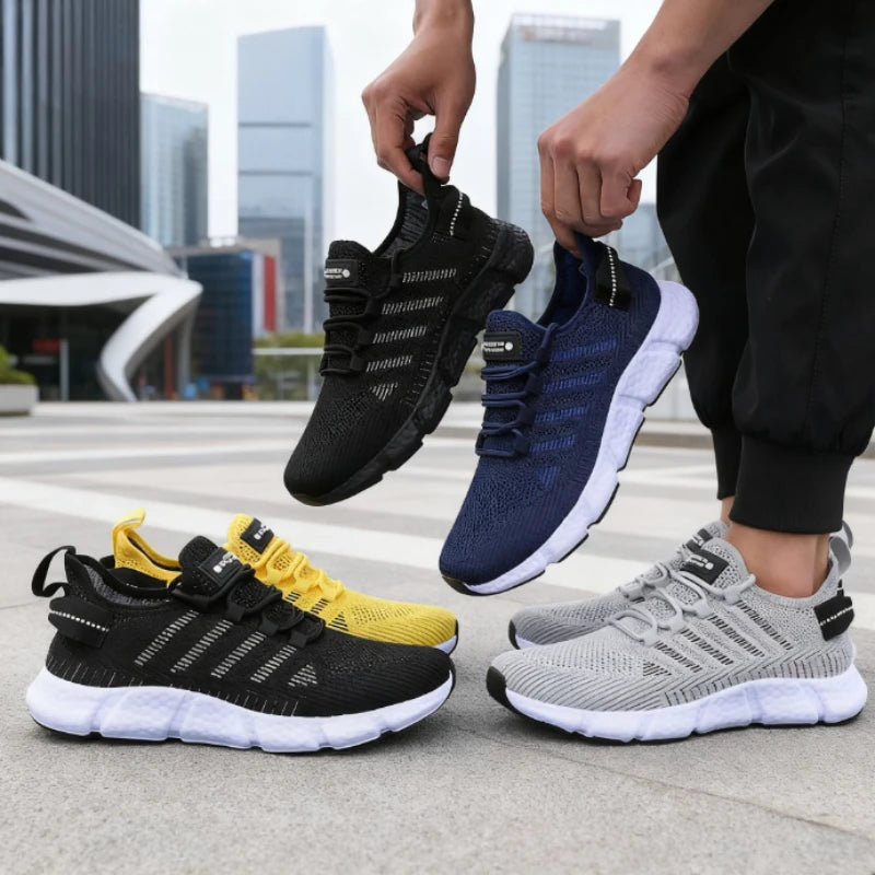 Tenis hombre, ligeros, suela blanda, malla, transpirables