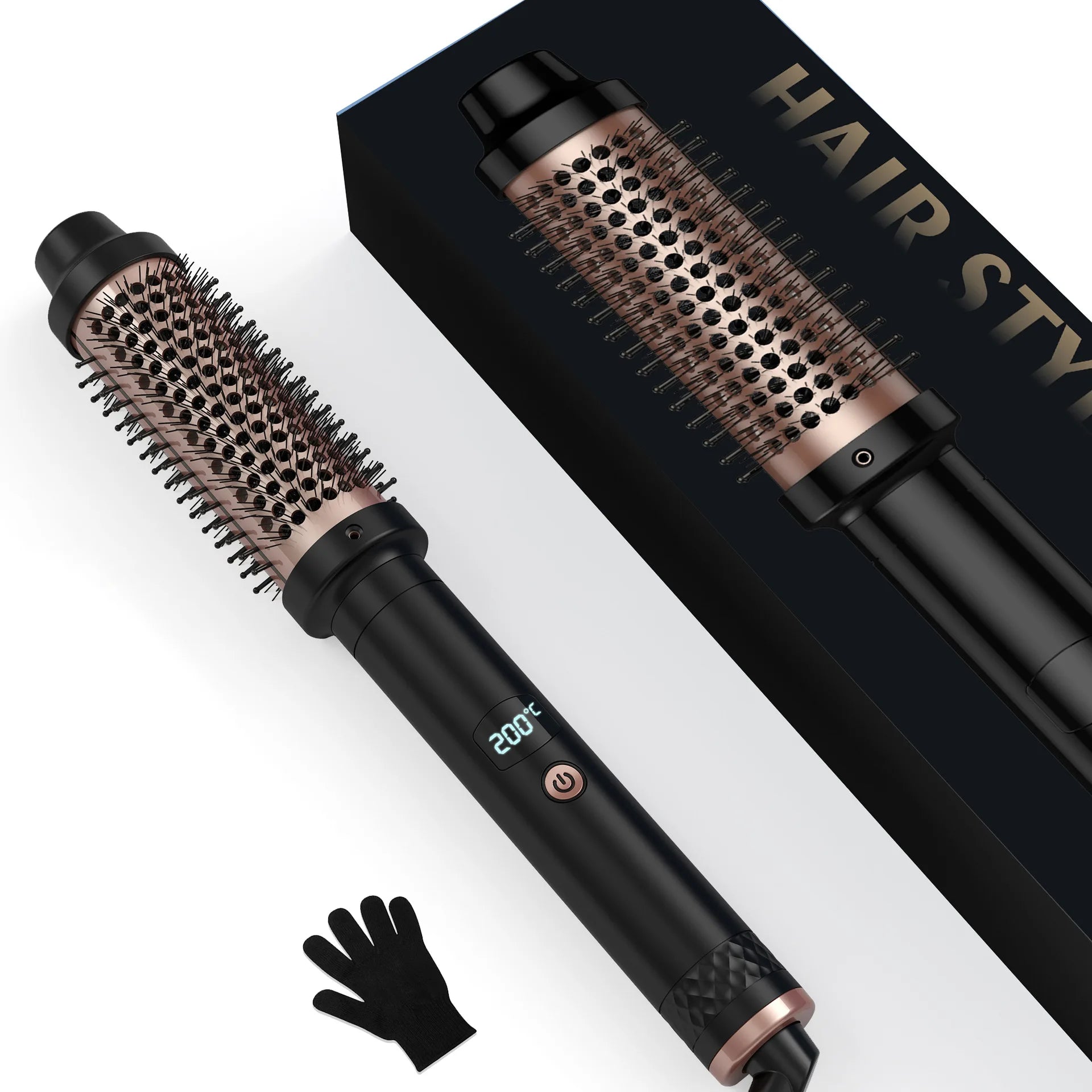 Cepillo caliente multifuncional 3 en 1 para alisar y rizar, peine para peinar el cabello iónico portátil de viaje, calentamiento rápido para cabello grueso/fino